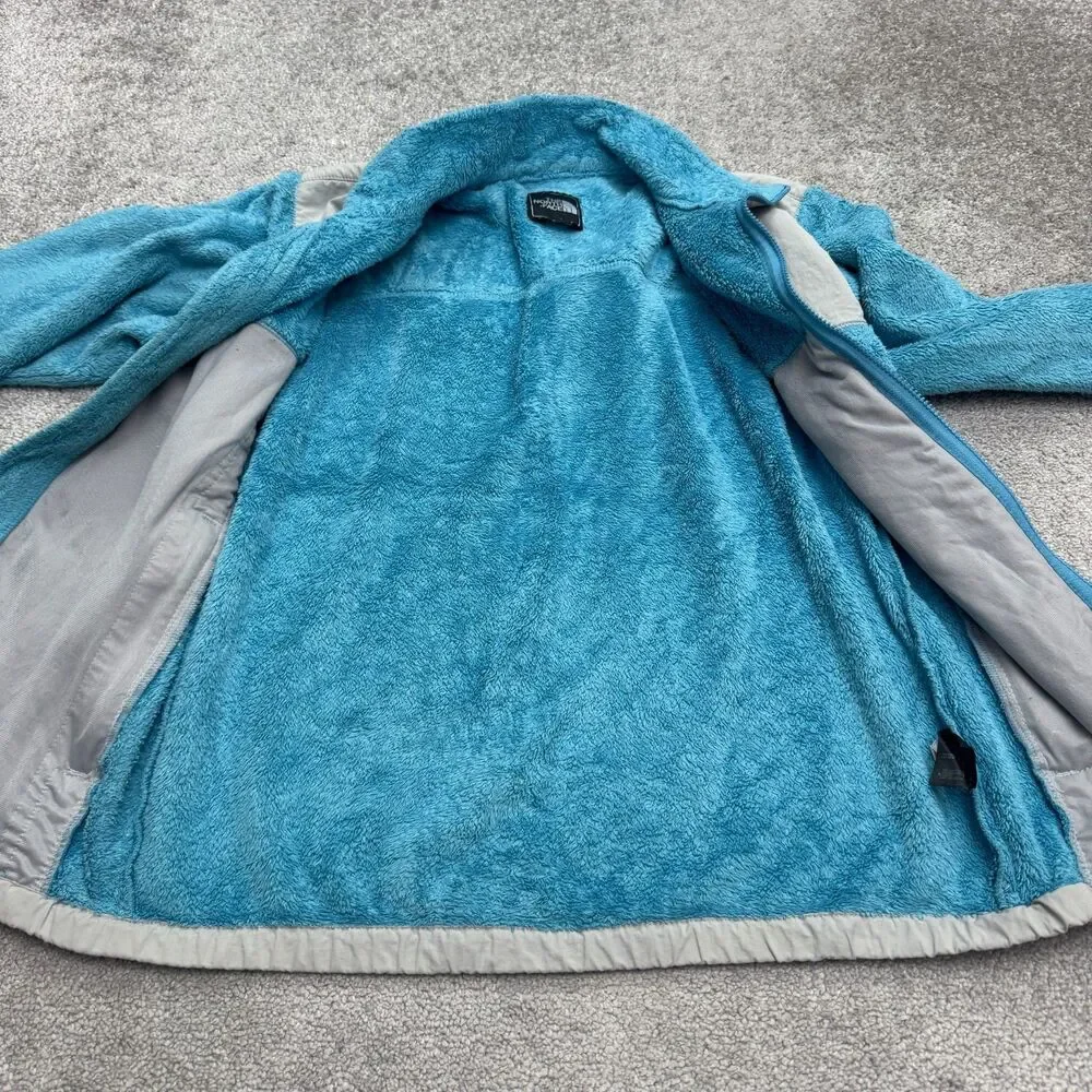 The North Face Denali Fleece Jacket Kids Youth XL Blue Gray Full Zip Pocket Hike